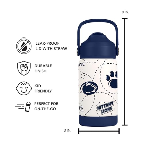 Image of Logo Brands NCAA Mascot Stainless-Steel Kids Bottle -Soft Silicone Mouthpiece, Easy To Carry, Kid-Friendly Design- Great For School & On-The-Go