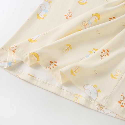 Image of Uobzyaq Girl's Stripes Nightgowns Cotton Sleep Shirts Sleepwear Princess Nightdress