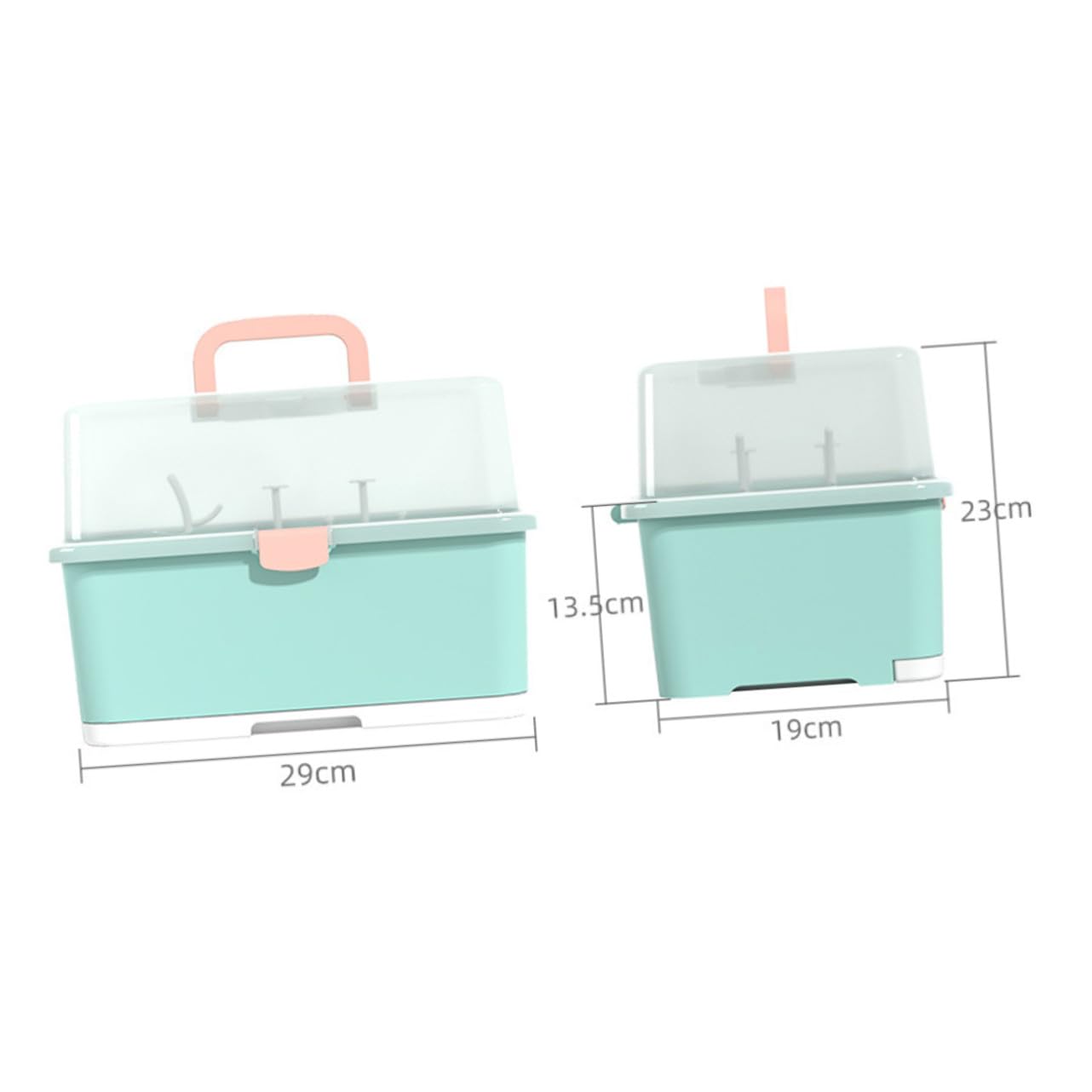 Hohopeti Babynahrungsflaschen Trockengestell mit Deckel Küchenorganizer für Babyflaschen und Zubehör Aufbewahrungsbox mit Abtropfschale Praktischer Flaschenhalter für Stillzubehör Grün