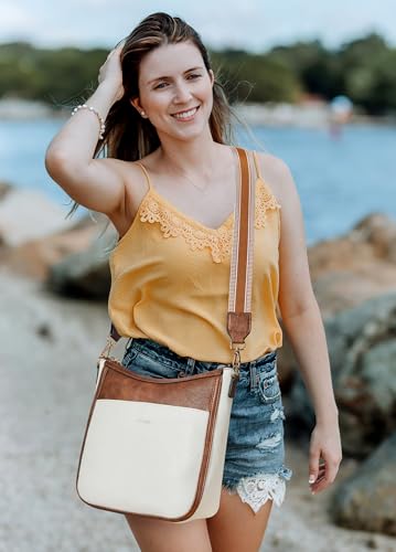Image of Leather Crossbody Purse for Women Crossbody Bag for Daily Travel | Trendy Vegan Leather Medium Crossbody Purse with Adjustable Strap Women's Hobo Shoulder Handbags for Work