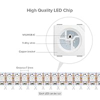 SEZO WS2812B ECO LED Streifen 1M 144 LEDs DC5V Individuell Adressierbar SMD5050 Traumfarbe Lichtleiste Legierte Drähte IP30 Nicht-Wasserdicht Weiß PCB für Inneneinrichtung DIY Projekte(WS2812E) – Ansicht 3