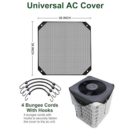 Image of Air Conditioner Cover for Outside Units, 36 inch x 36 inch Central AC Covers, Top Universal Mesh Cover Defender for All Seasons