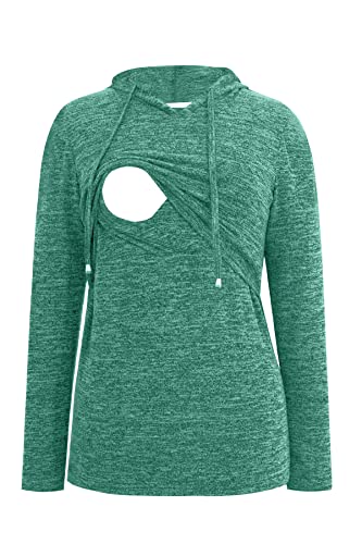 Image of Smallshow Women's Nursing Tops Long Sleeve Breastfeeding Shirt Hoodie