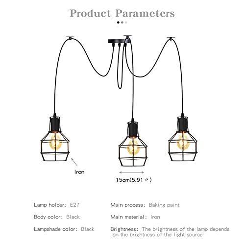 Lámparas Colgantes de estilo industrial negro para resolver la falta de luz decorativa en dormitorios 5