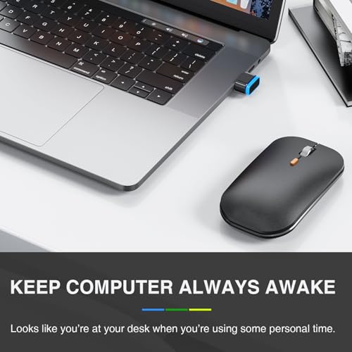 Mouse Jiggler, USB Mouse Mover with Switch Key, Automatic Mini Mouse Shaker, Undetectable Mouse Jiggers, Keeps PC Awake, Prevent Laptop Entering Sleep, Plug and Play