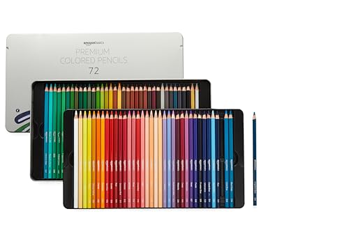 Amazon Basics Colored Pencils for Coloring and Drawing Premium Soft Core Back to School Supplies 72 Count (Pack of 1) Multicolor
