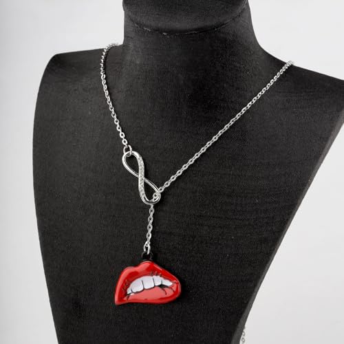 PLITI Rocky Horror Show Inspired Necklace - Red Lips Gift For Rocky Fans & Horror Movie Lovers3
