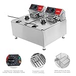 CROSSON ETL Listed 30Lbs Dual Tank Electric Commercial Deep Fryer with Solid Basket,Lid and Height Adjustable Legs for Restaurant Use,8L×2 Commercial Countertop Deep Fryer-120V/3600W(30Amps) - Image 4