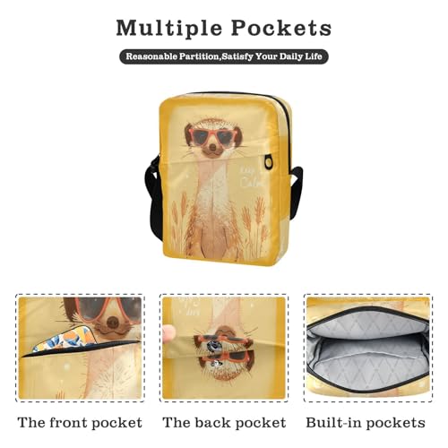 Yellow Simple Animal crossbody messenger bag shoulder bag crossbody Womens Crossbody Purses Adjustable Strap for School Travel2