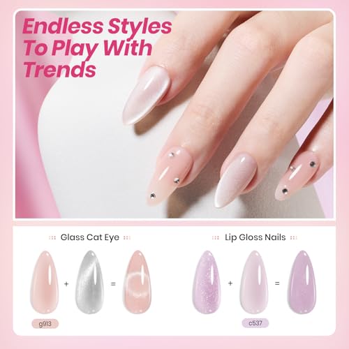 Image of Beetles Soft Tint Nude Gel Nail Polish Set - 23PCS 20 Colors Jelly Nude Pink Milky White Brown Base Color Concealer Sheer Translucent Base Glossy Matte Top Coat French Art Gift for Women
