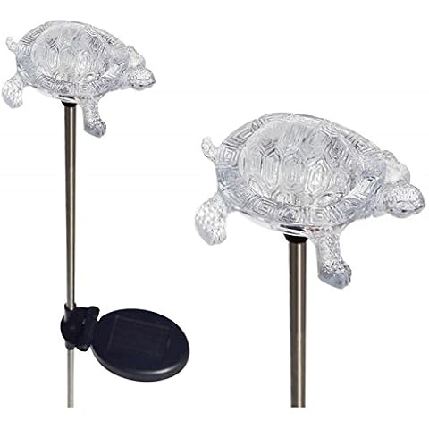 Tricod E2178 Turtle Solar Powered Garden Yard Stake Light, Medium, 2-Piece Cover