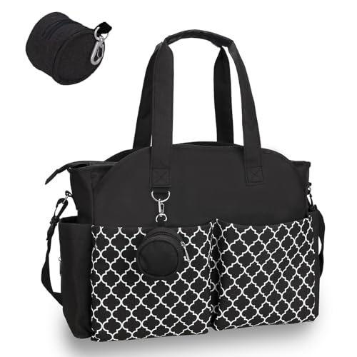 Bizcasa Bolso Cambiador Bebe, Pañaleras Gran Capacidad con Bolsa de Chupete para Bebés, Gran Bolso de Viaje, Bolsa Hospitalaria Multifunción para Maternidad (Negro)