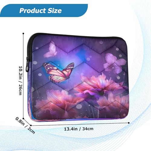 Funda para portátil con mariposas y flores para 13-14 pulgadas miniatura 3