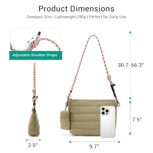 Image of ACUARIO Crossbody Bags for Women - Puffy Tote Bag Purse for Work, Travel, Shoulder Handbag with Small Wallet