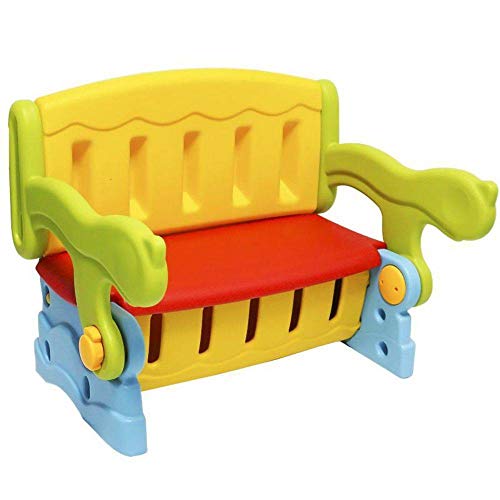 Mesa Infantil 3 em 1 com Banquinho e Baú, Importway, Vermelho, Amarelo, Verde, Azul