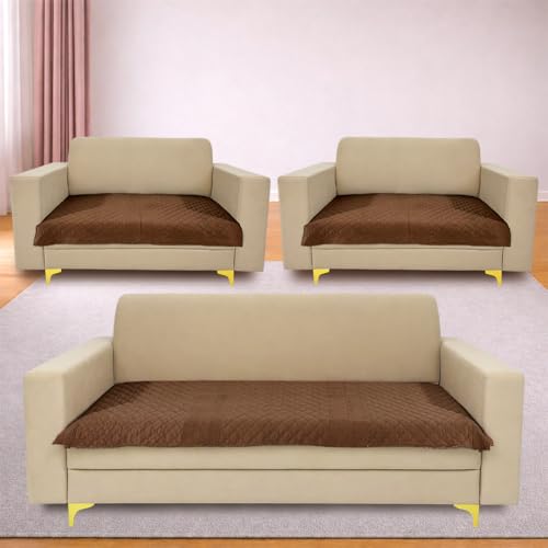 Image of Homerz Premium Petal Charm Sofa Cover | Embossed Floral Pattern | Soft Touch, Anti-Dust & Easy Wash Fabric Cloth, Washable and Durable (Rust, 7(3+2+2) Seater, Only Seat Cover)