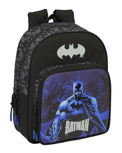 Safta BATMAN - Mochila Escolar Infantil, Ideal para Niños de Diferentes Edades, Cómoda y Versátil, Calidad y Resistencia, 27x10x33 cm