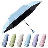 Pinkunn 6 Pieces Travel Mini Umbrella for Purse, Colored Compact Umbrellas, Bulk Small Folding UV Lightweight Portable Windproof Pocket for Sun Rain Protection, Girls Women