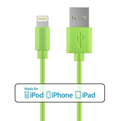 iCASEIT Lightning to USB Cable Cord [MFi Certified] Compatible with iPhone 11 Pro Max XR XS X 10 8 7 6s 6 Plus SE 5s 5c 5 iPad iPod & More - 1m - Green