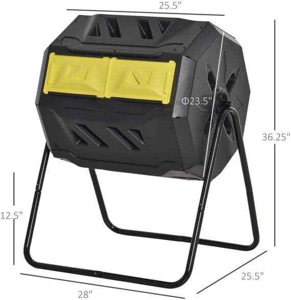 Yellow Tumbling Outdoor Compound Fertilizer Drum 162L