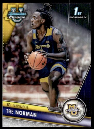 2023-24 Bowman University Chrome #87 Tre Norman Marquette Golden Eagles NCAA Basketball Base Trading Card