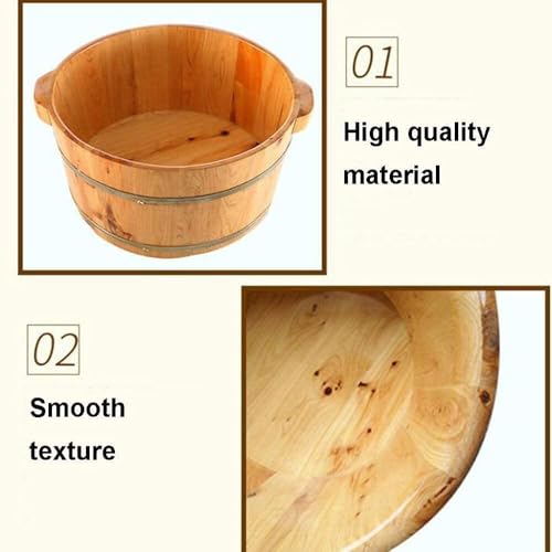 Barril de baño para pies de cedro natural 21cm alto miniatura 5