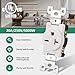 Wengart 20 Amp 250V Single Receptacle Outlet, NEMA 6-20R Straight Blade Power Outlet, Heavy-Duty Side Wire Self-Grounding Receptacle for Air Conditioner, Workshop Tools & EV Charging, UL Listed, White