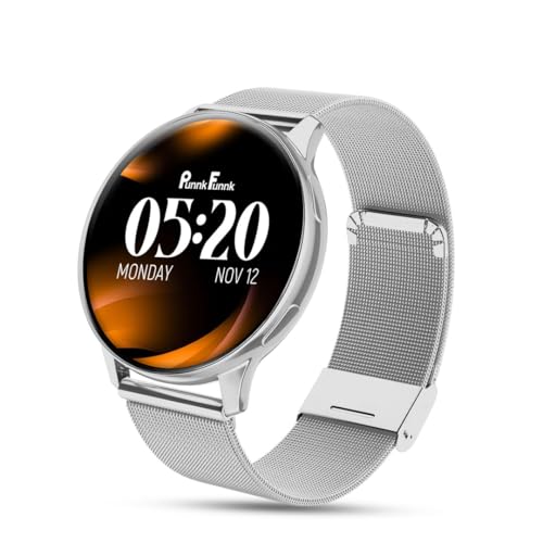 Image of PunnkFunnk Active 2 Smartwatch, 1.39 inch HD Round Display, Bluetooth Calling, Heart Rate & SPO₂, 100+ Sports Modes, IP67, Long Battery Life for Men & Women (Millanese Silver)
