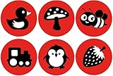 Moky Babysticker für den Kinderwagen, Kindersitz - Kontrast Aufkleber zur Unterhaltung ihres Babys für unterwegs & zu Hause (Kontrast)