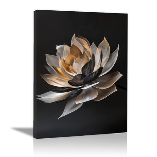 Impression sur toile décoration murale salon tableau fleur abstraite encadré 70x100cm