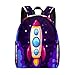 Sac à dos de voyage léger avec fusée de dessin animé - Unisexe - Pour adolescent, multicolore, taille unique