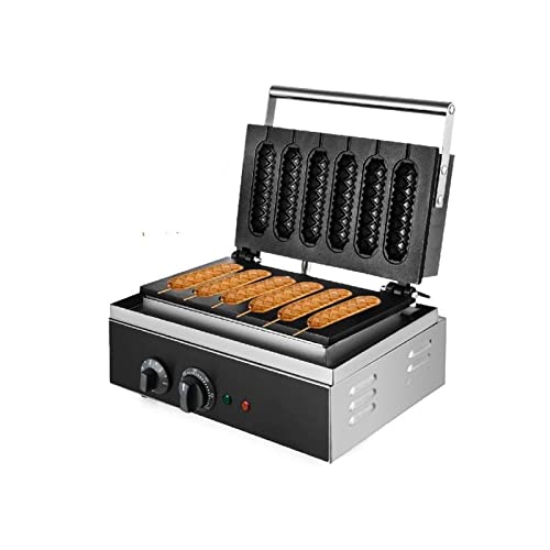 Máquina eléctrica for hacer gofres y salchichas, 6 uds., palo de paleta antiadherente, magdalenas, maíz francés crujiente, máquina for perros calientes, electrodoméstico de cocina