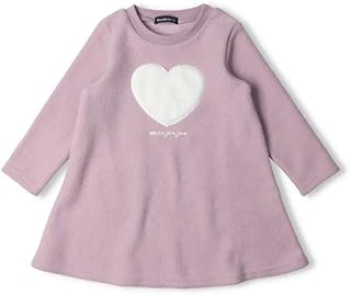 [ムージョンジョン] 子供服 ハートアップリケブークレ裏起毛ワンピース 80cm～140cm M62312