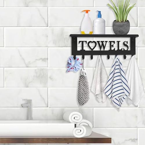 Porte-serviettes pour chambre et douche solution gain de place 8 crochets - 7