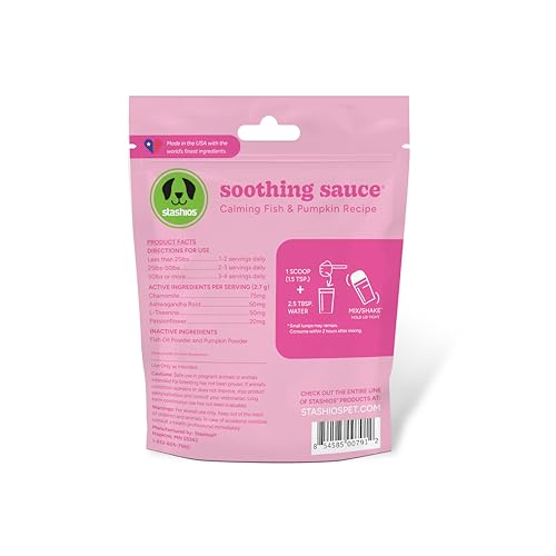 Image of Stashios Soothing Sauce, Fish & Pumpkin /Calming Powder Supplement for Dogs & Cats- All Natural, Anxiety Relief, Made in The USA