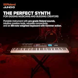 Roland JUNO-D8 Synthesizer | 88-Note Weighted Keyboard with Hammer Action | ZEN-Core Engine with Over 3800 Onboard Sounds | Intuitive Creative Tools | USB-C Audio/MIDI Interface for Mobile & Computers