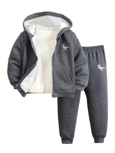 SOLY HUX Toddler Boy's 2 Piece Outfits Fall Winter Sweatsuit Long Sleeve Hoodie Jacket and Sweatpants Set