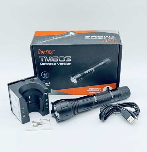 Vortex La serie de emergencia TM603 está diseñada a medida para seguridad, cumplimiento de la ley, grupos uniformes, ya que los LED del soporte de pared se encenderán automáticamente.