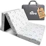 FIFIRA Colchón Cuna Viaje 120x60 Plegable Bambú - 6 cm Espuma Alta Densidad, Certificado Oeko-Tex