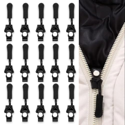 15-delige reparatieset voor ritssluiting, onmiddellijke ritssluitingsfixeerder, vervangende rits, vaste ritssluitingschuiver, ritssluitingsschuiver, vervanging voor bagage, rugzakken, jassen