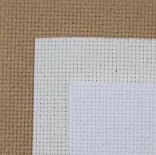 Image of KCS 3 pc of 15 inch x 18 inch(38cmx45cm) 14 Count Cross Stitch Cotton Aida Cloth Needlework Rolled Fabric Box,14CT,White+Antique White+Khaki