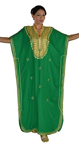 Moroccan Caftan Hand Made with Gold Hand Embroidery Long Length