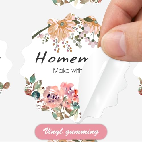 Image of Trifirt Homemade Labels Stickers | Waterproof Self-Adhesive Vinyl Labels for Homemade Food Jars, Pickles, Jam, Honey, Cookies, Bakery, Gifts & Small Business Packaging