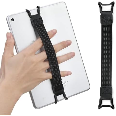 Jawfait 2 Pack Security Tablets Hand Strap Holder for Tablet PC, 7.6''-11'' Handle Grip High-Elasticity Bands, One-Handed Operation No-Dropping Strap Compatible with iPad/Air Kindle eReaders (Black) Cover