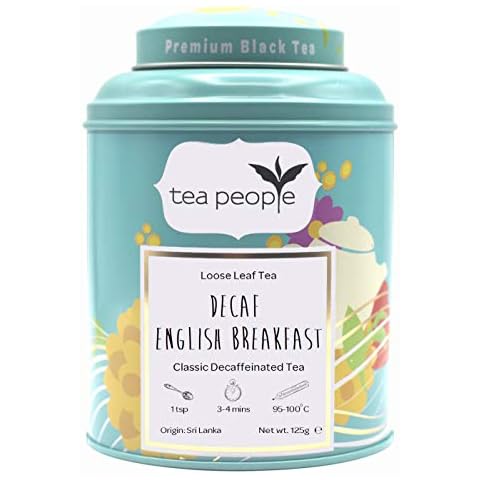 Tea People Decaf English Breakfast, 125 g Loose Leaf Tea in Tin Caddy, DEB-125g Cover