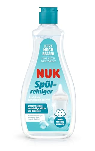 NUK Spülreiniger für Babyflaschen | 500 ml | Ideal zur Reinigung von Babyflaschen, Nuckeln und Zubehör | Duftstofffreier Reiniger | pH-neutral | 100 % wiederverwertbare Flasche