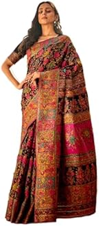 SWORNOF Women's kanjivaram banarasi silk saree for Patola festival Wedding silk with rich pallu Design sarees for women with blouse piece