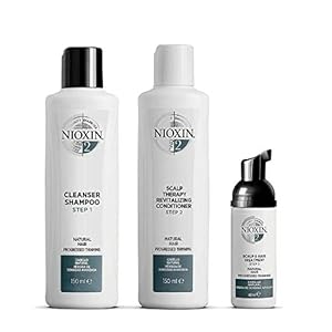 Nioxin 3-Part System | System 2 | Natural Hair with Progressed Thinning Hair Treatment | Scalp Therapy | Hair Thickening Treatment