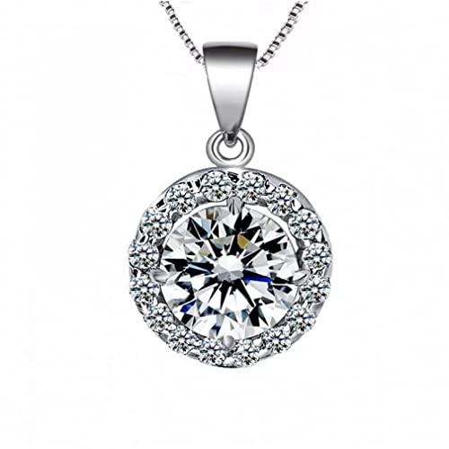 Collier ras du cou géométrique en argent 925 pour femme avec pendentif rond en zircon AAA