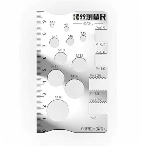 Thread Pitch Gauge,Screw Size Chart Thread Gauge,Measurement Tool for Screw,High Precision Screw Size,Thread Gauge Metric and Imperial,Screw Checker,Screw Measuring Tool,Screw Thread Gauge Tool 1 Thread Pitch Gauge,Screw Size Chart Thread Gauge,Measurement Tool for Screw,High Precision Screw Size,Thread Gauge Metric and Imperial,Screw Checker,Screw Measuring Tool,Screw Thread Gauge Tool
